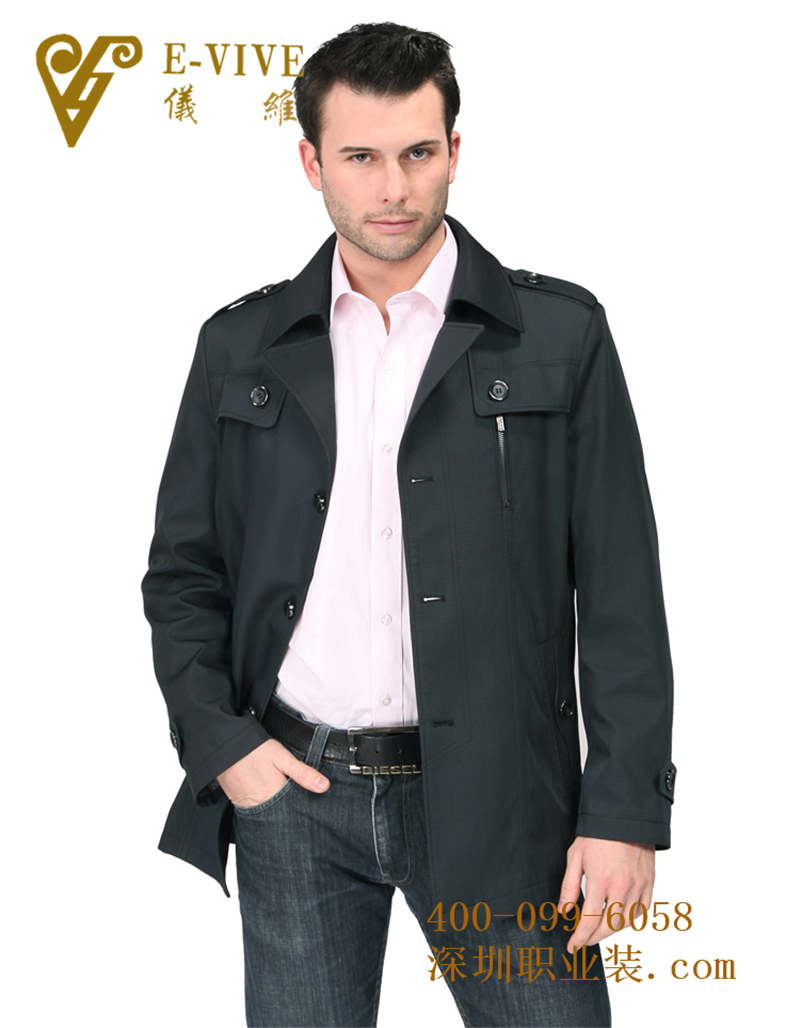 修身英倫大衣定做-wsd0077